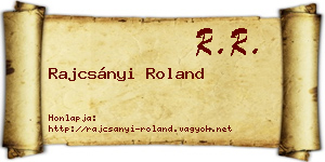 Rajcsányi Roland névjegykártya