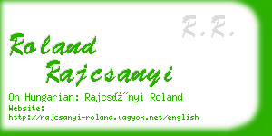 roland rajcsanyi business card